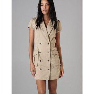 Rag & Bone Alvey trench dress khaki utility double-breasted w/buttons Size 2